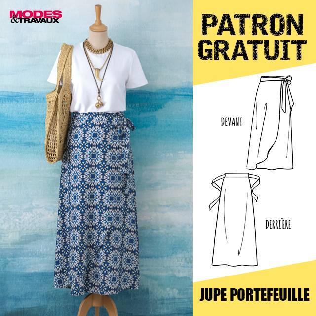 Patron offert - Jupe Portefeuille (modèle Cordoue)