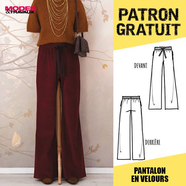 Patron offert - Pantalon en velours (Modèle Canterbury)