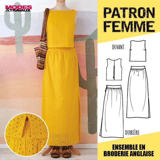Patron femme - Ensemble en broderie anglaise (modèle Tulum)