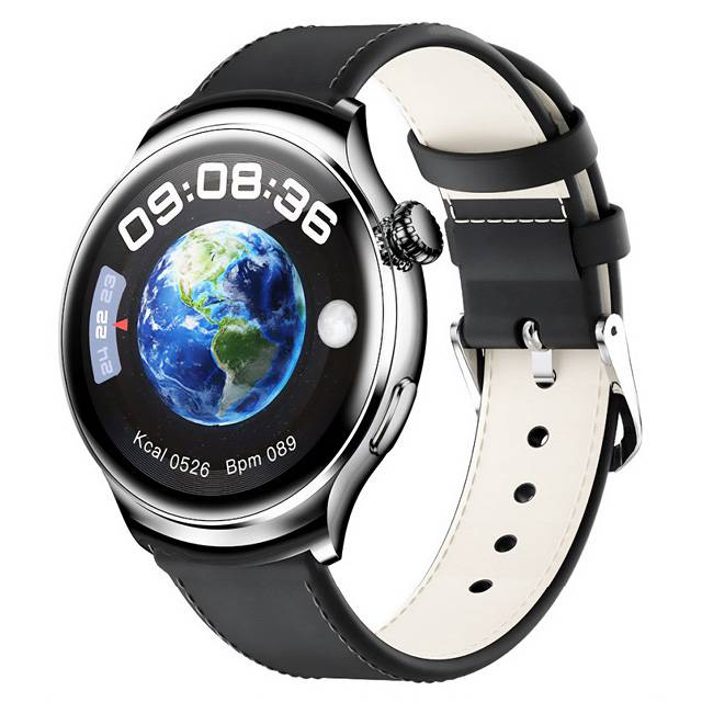 Montre connectée multifonction - bracelet cuir