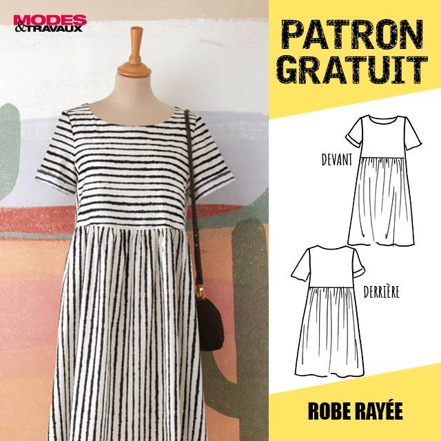 Patron offert - Robe rayée (modèle Chihuahua)