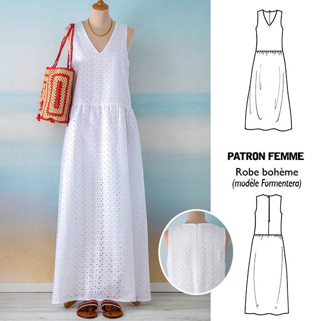 Patron femme :  Robe bohème