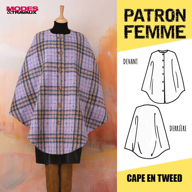 Patron femme - Cape en tweed (modèle Bradford)