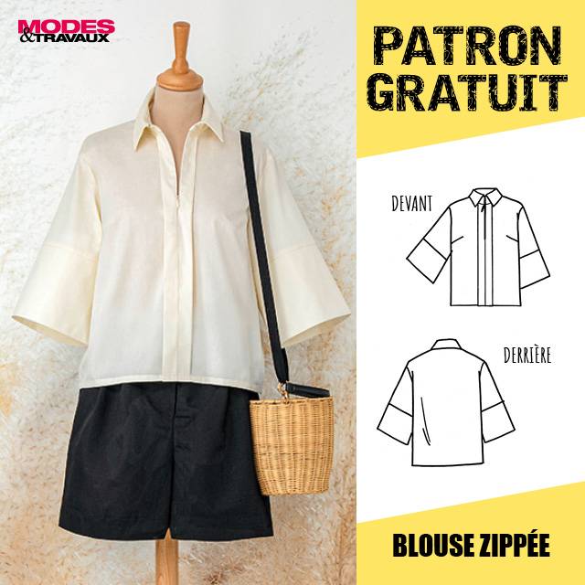 Patron offert - Blouze zippée (modèle Fuji)