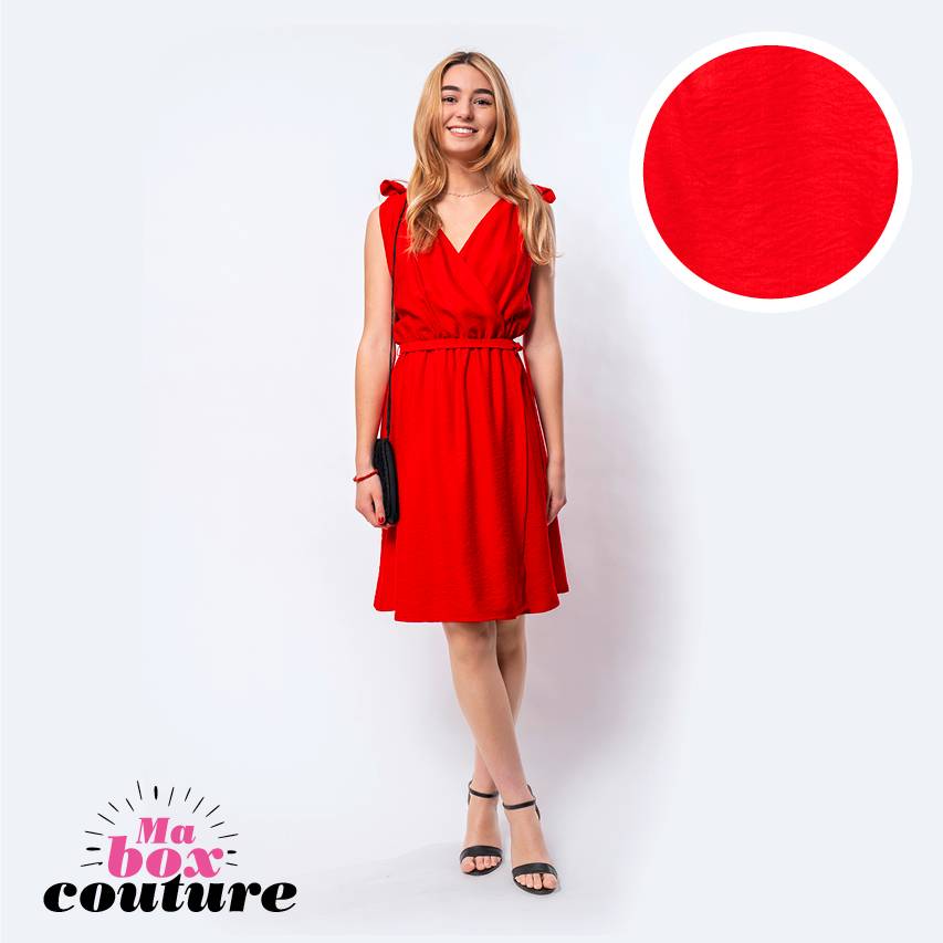 Box couture - motif Uni rouge