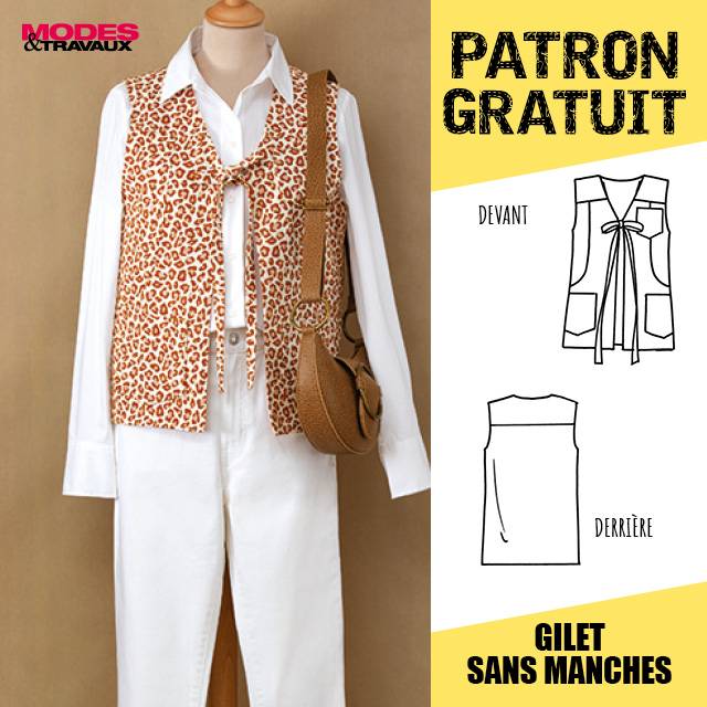 Patron offert - Gilet sans manches (modèle Grasse)