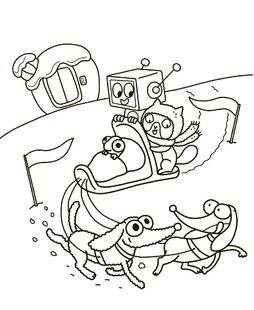 Mon petit Science & Vie avec Nano 53 Colorie Nano et ses amis qui font une promenade en traîneau !