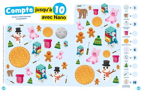 Mon petit Science & Vie avec Nano 53 Compte et colle la gommette correspondante !