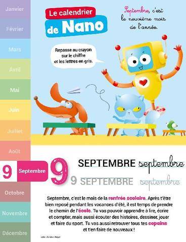 Mon petit Science & Vie avec Nano 61 Le calendrier deNano