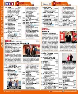Télé Star 2208 JOURNÉE VENDREDI 1ER FÉVRIER
