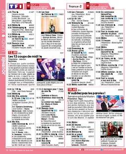 Télé Star 2240 JOURNÉE LUNDI 9 SEPTEMBRE