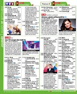 Télé Star 2241 JOURNÉE MARDI 17 SEPTEMBRE