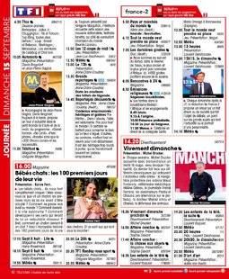 Télé Star 2241 JOURNÉE DIMANCHE 15 SEPTEMBRE