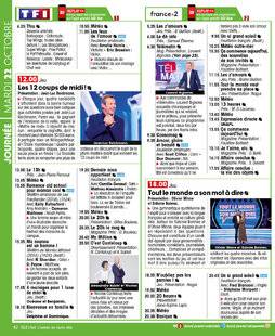 Télé Star 2246 JOURNÉE MARDI 22 OCTOBRE