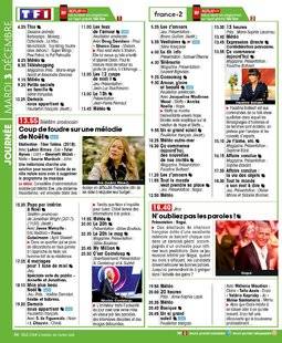 Télé Star 2252 JOURNÉE MARDI 3 DÉCEMBRE