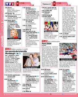 Télé Star 2500 JOURNÉE LUNDI 2 SEPTEMBRE