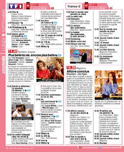 Télé Star 2501 JOURNÉE LUNDI 9 SEPTEMBRE