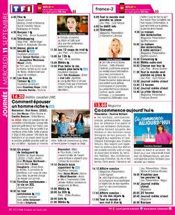 Télé Star 2501 JOURNÉE MERCREDI 11 SEPTEMBRE