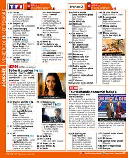 Télé Star 2501 JOURNÉE VENDREDI 13 SEPTEMBRE