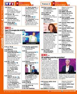 Télé Star 2504 JOURNÉE VENDREDI 4 OCTOBRE