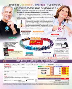 Télé Star 2545 Bracelet Quadruple 7 chakras
