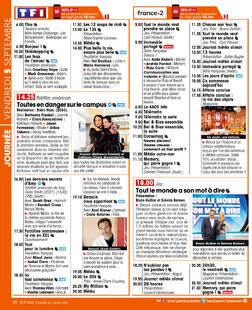 Télé Star 2552 JOURNÉE VENDREDI 5 SEPTEMBRE