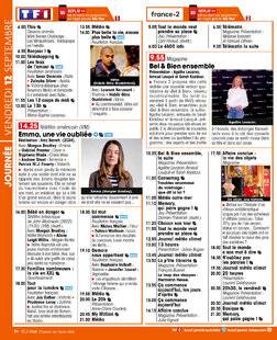 Télé Star 2553 JOURNÉE VENDREDI 12 SEPTEMBRE