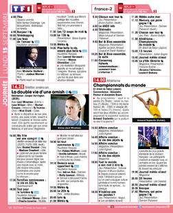 Télé Star 2554 JOURNÉE LUNDI 15 SEPTEMBRE