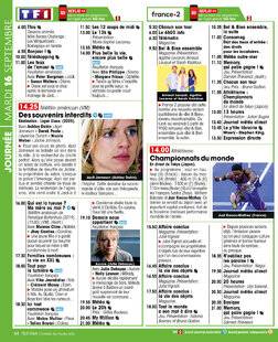 Télé Star 2554 JOURNÉE MARDI 16 SEPTEMBRE