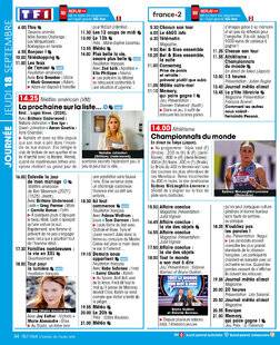 Télé Star 2554 JOURNÉE JEUDI 18 SEPTEMBRE