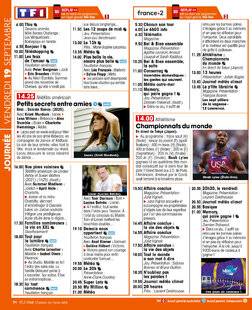 Télé Star 2554 JOURNÉE VENDREDI 19 SEPTEMBRE