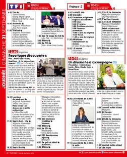Télé Star 2555 JOURNÉE DIMANCHE 21 SEPTEMBRE