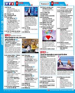 Télé Star 2555 JOURNÉE JEUDI 25 SEPTEMBRE
