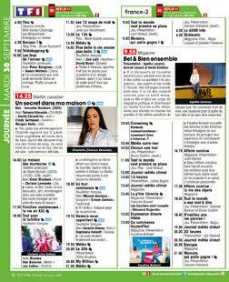 Télé Star 2556 JOURNÉE MARDI 30 SEPTEMBRE