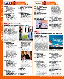 Télé Star 2556 JOURNÉE - VENDREDI 3 OCTOBRE