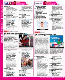 Télé Star 2561 JOURNÉE MERCREDI 5 NOVEMBRE