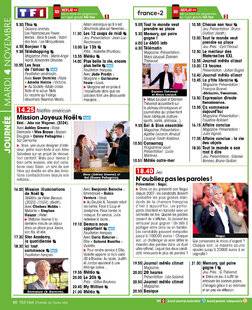 Télé Star 2561 JOURNÉE MARDI 4 NOVEMBRE