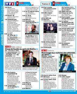 Télé Star 2562 JOURNÉE JEUDI 13 NOVEMBRE