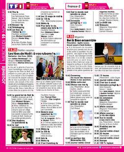 Télé Star 2563 JOURNÉE MERCREDI 19 NOVEMBRE