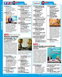 Télé Star 2582 JOURNÉE JEUDI 2 AVRIL