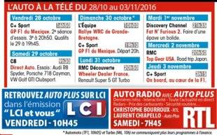 Auto Plus 1469 L'AUTO À LA TÉLÉ DU 28/10 au 03/11/2016