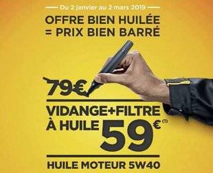 Auto Plus 1584 Vidange + filtre à 59 € au lieu de 79 €