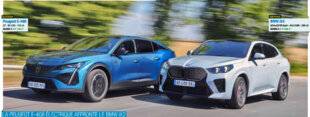Auto Plus 1928 Match : La Peugeot E-408 de 210 ch face au BMW iX2 de 204 ch