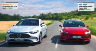 Auto Plus 1974 Match : La Mercedes CLA / Tesla Model 3