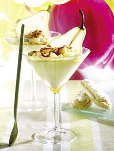 Nous Deux 4091 Mousse de reblochon, poire et caramel au beurre salé