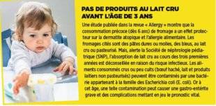 Top Santé 342 PAS DE PRODUITS AU LAIT CRU AVANT L'ÂGE DE 3 ANS