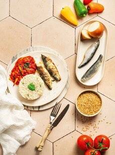 Top Santé 418 SARDINES GRILLÉES, RIZ COMPLET ET PIPERADE