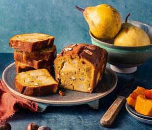 Top Santé 424 CAKE POIRE ET POTIMARRON AUX NOISETTES