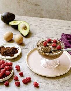 Top Santé 431 MOUSSE CACAO, AVOCAT ET FRAMBOISES