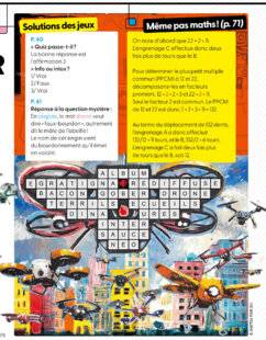 Science & Vie Junior 437 Solutions des jeux